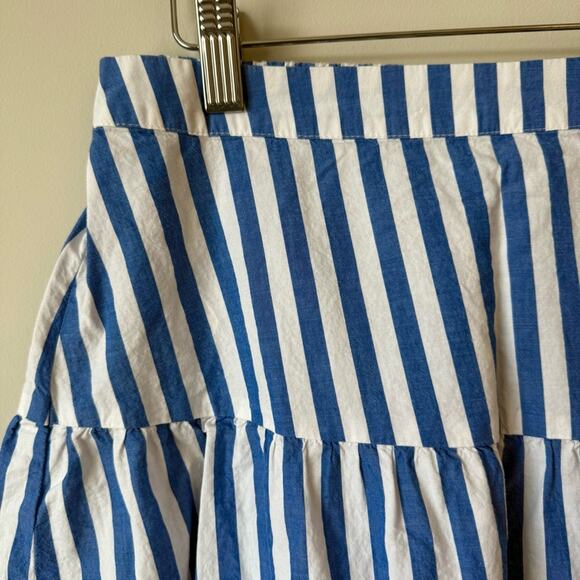 Old Navy | Blue and White Stripe Drop Waist Midi Skirt - Picture 3 of 6